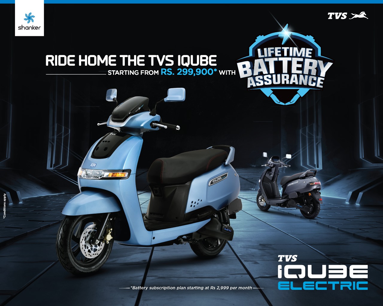 TVS iQube Electric Lifetime Battery Assurance program
