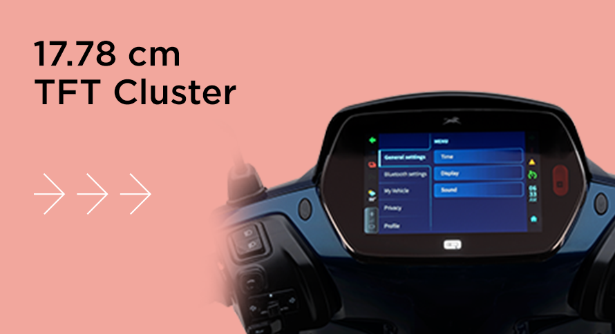 TVS iQube Electric Scooter 17.78 cm TFT Cluster